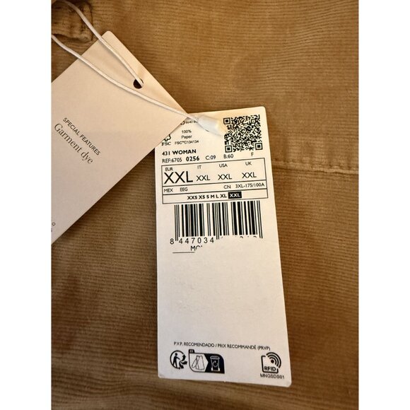 NWT Mango Corduroy Jumpsuit with Zip Tan Sz XXL $99 [jb] - Picture 10 of 16
